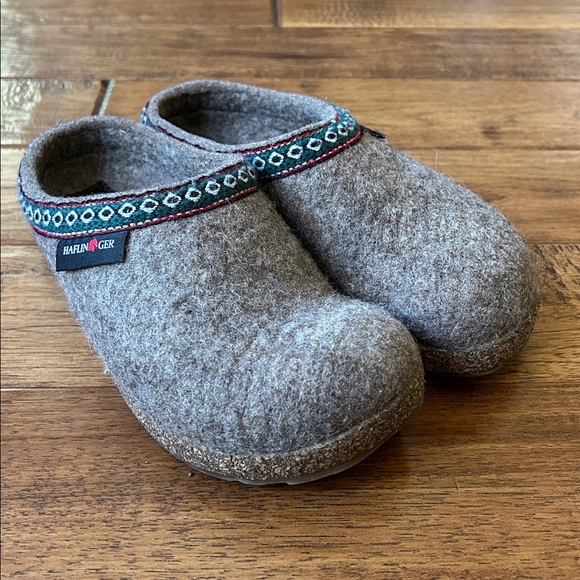 Haflinger Wool Felt Grizzly GZ Clog Slippers House Shoes Earth Tan Size 36 - Picture 3 of 10